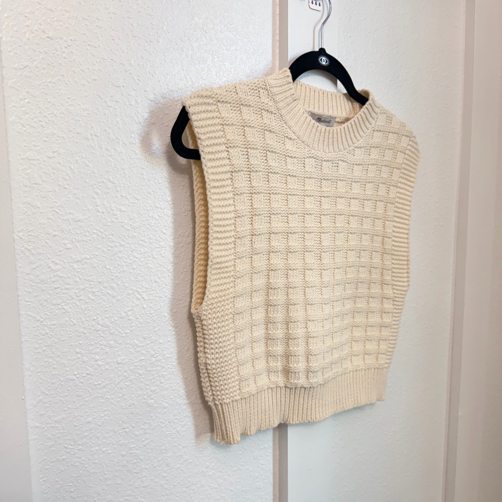 NWOT Madewell Cream Knit Sweater Size Small - Picture 6 of 16